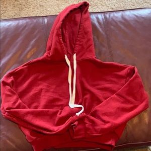 Red crop hoodie